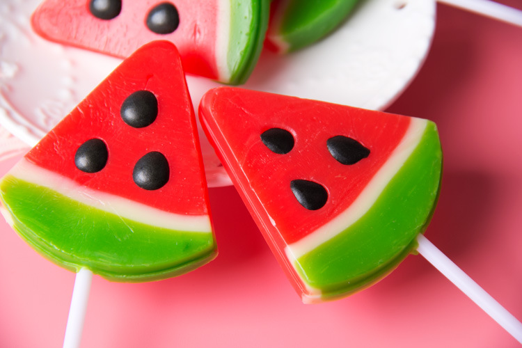 整盒48支20克创意西瓜棒棒糖水果味年货盒装硬糖果儿童零食