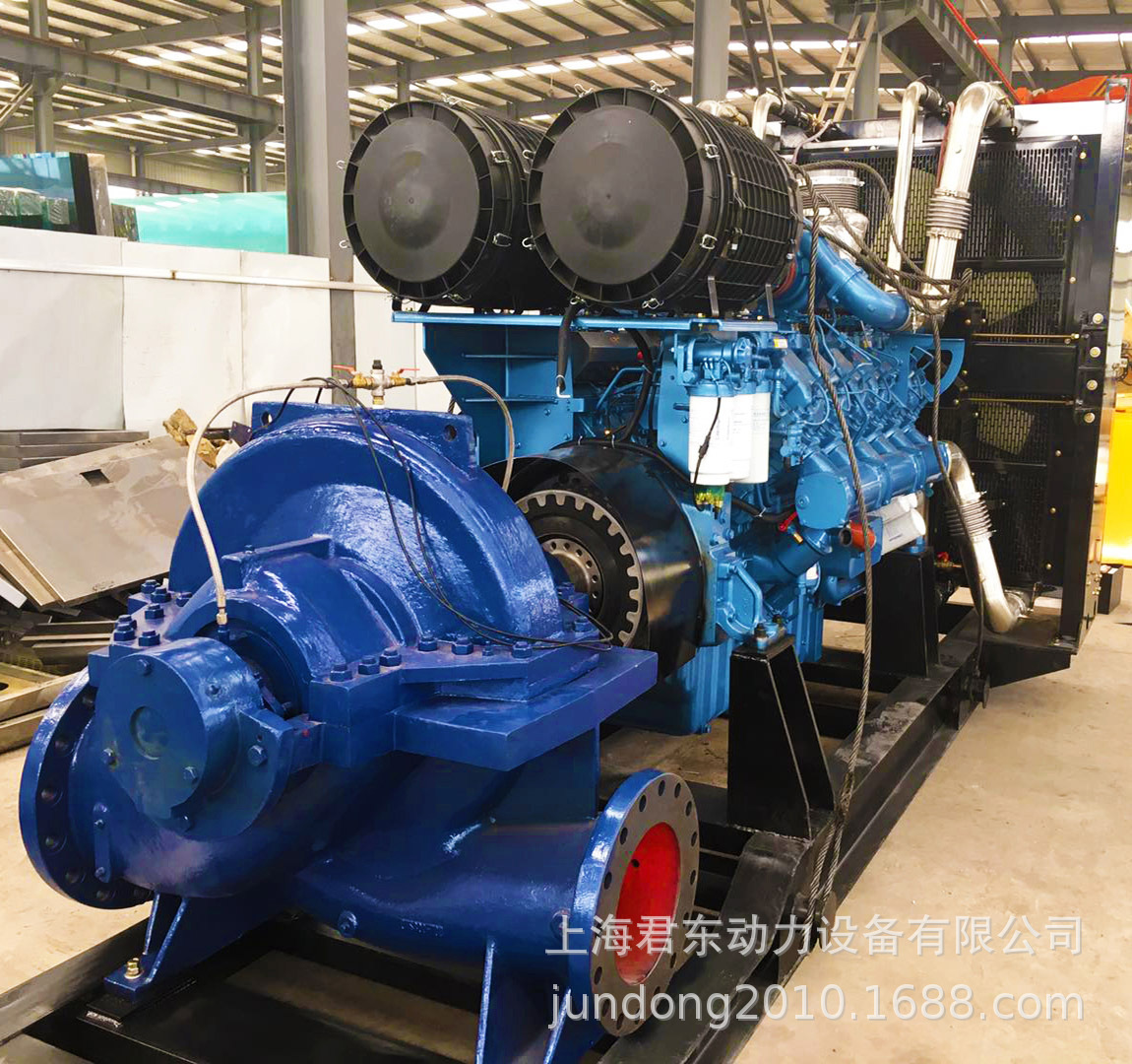 销售大流量矿山排水泵 200米高扬程柴油机水泵 高压双吸离心泵组