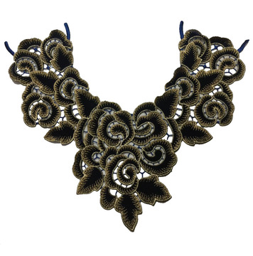 丝绒金丝 贴布绣 布贴衣服裤子补丁饰品刺绣服装变色龙 领花假领