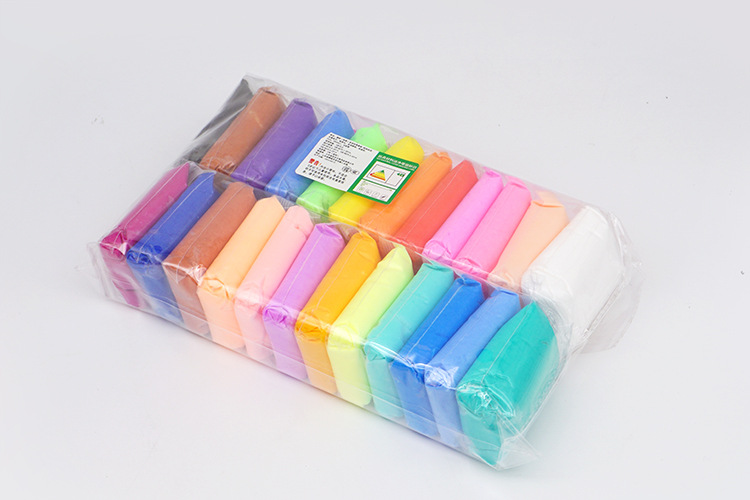 24色超轻粘土 儿童手工diy彩泥玩具 超轻橡皮泥 太空泥 袋装