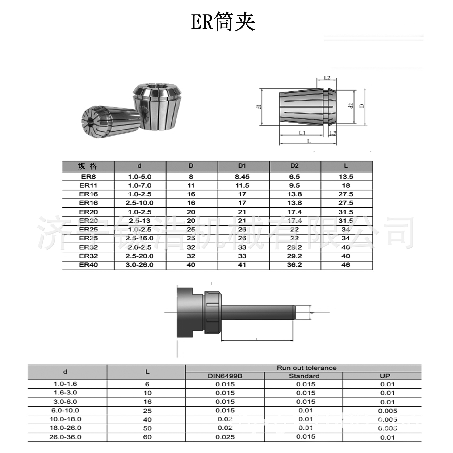 夹头er32高精度筒夹电脑主轴卡簧夹心 加工中心夹具cnc数控铣夹头