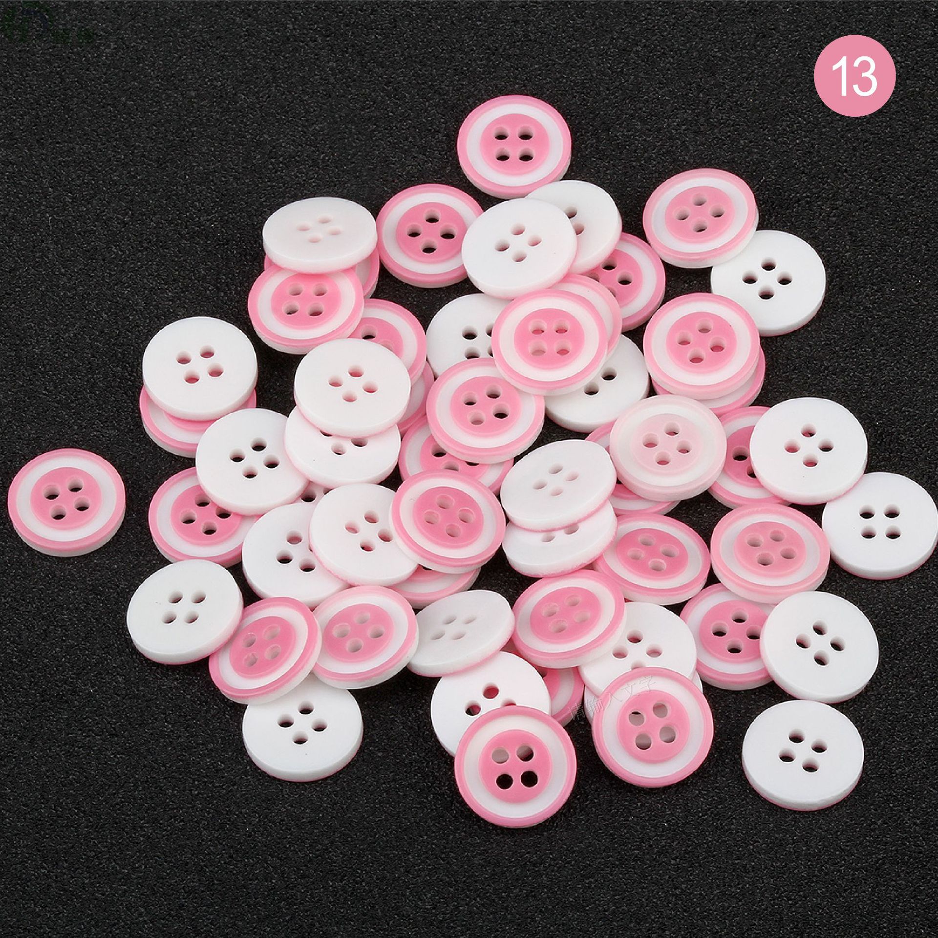 【lb-42】现货彩色儿童装衬衫纽扣 粉红色树脂塑料纽扣 纽扣厂
