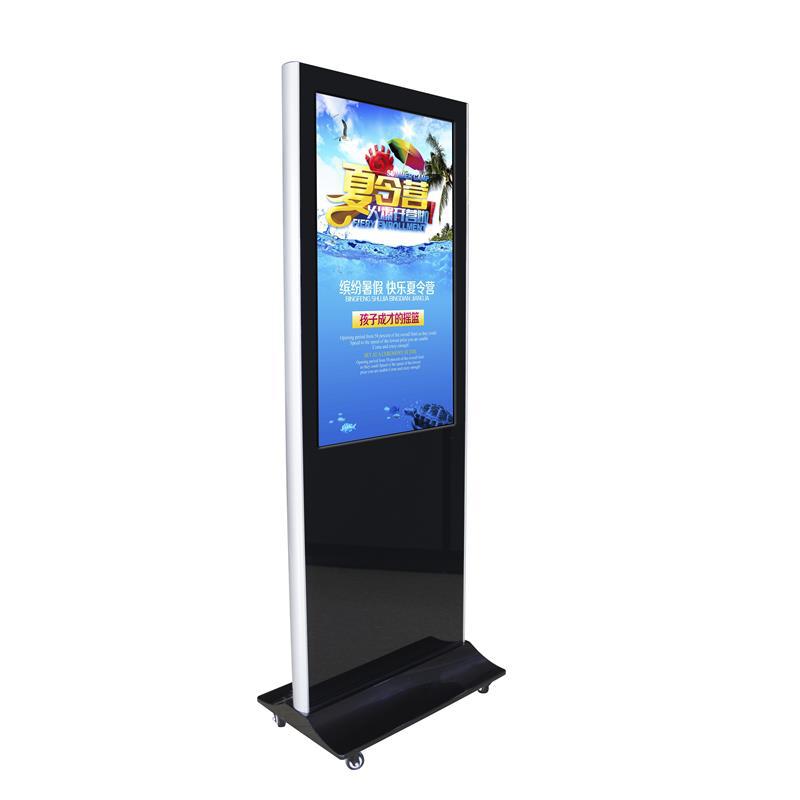 深圳42寸高清户外落地广告机带轮子安卓版触摸一体机厂家直销批发