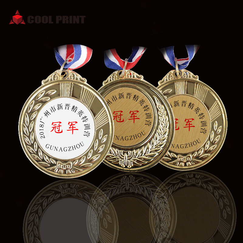 Thermal Transfer Printing Factory Direct Sales Customized Company Commemorative Metal Medal Blank Marathon Games Zinc Alloy Medal