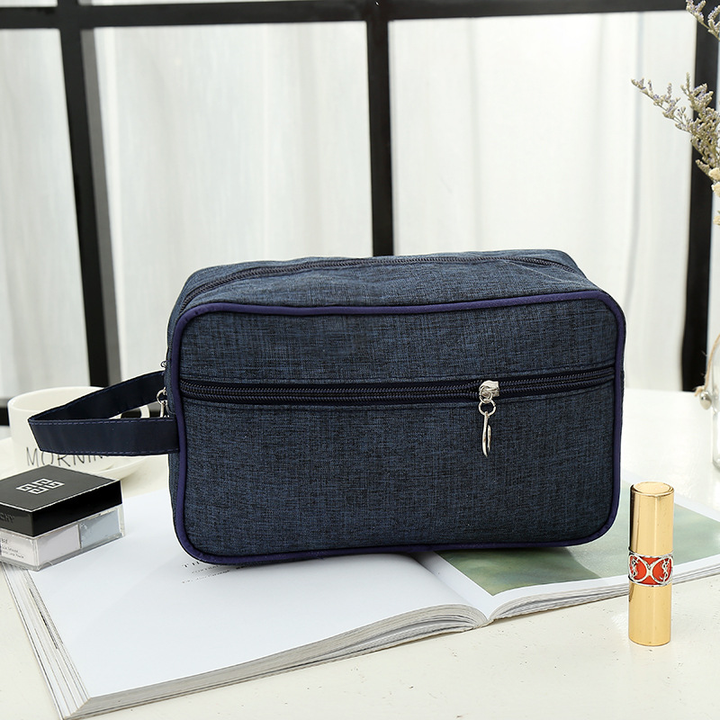 Covered Large Capacity Cosmetic Bag Handheld Canvas Travel Cosmetics Storage Bag Zipper Portable Toiletry Bag Cosmetic Bag