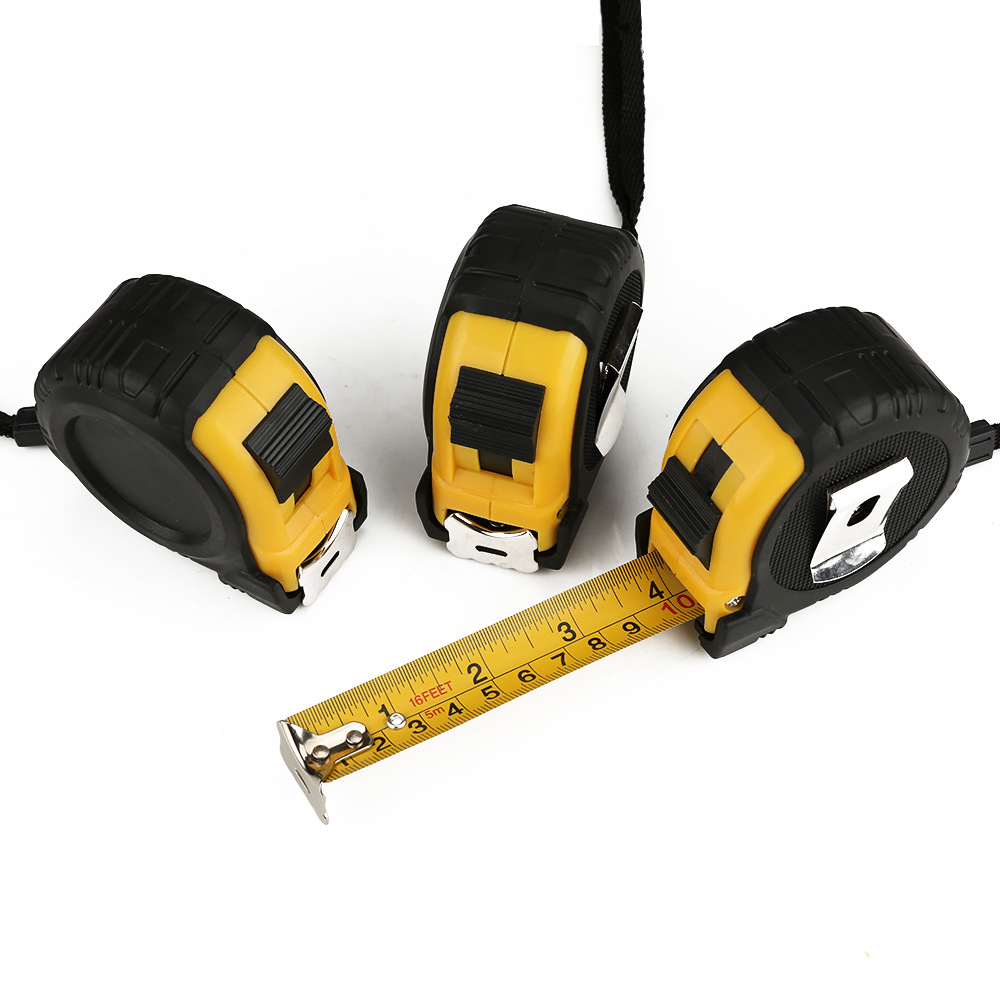 厂家贴牌定制5米钢卷尺带皮套 不锈钢卷尺5米 自动伸缩拉尺量具