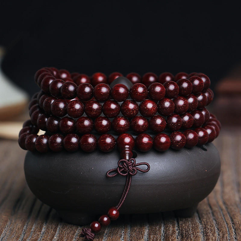 小叶紫檀金星长款手串佛珠老料108