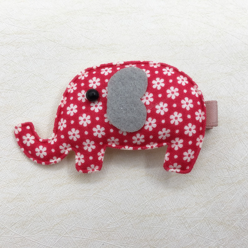 正儿瑾儿 碎花布可爱小象发夹 韩国儿童发饰公主头饰夹子边夹