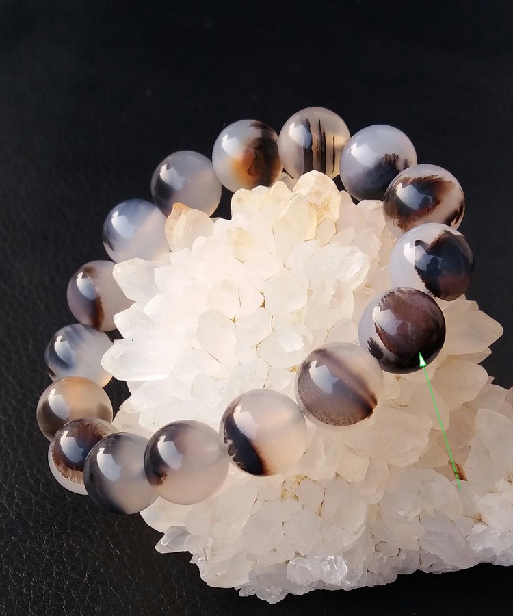 批发天然海洋玛瑙手链海洋玉髓手链草花玛瑙单圈情侣手串