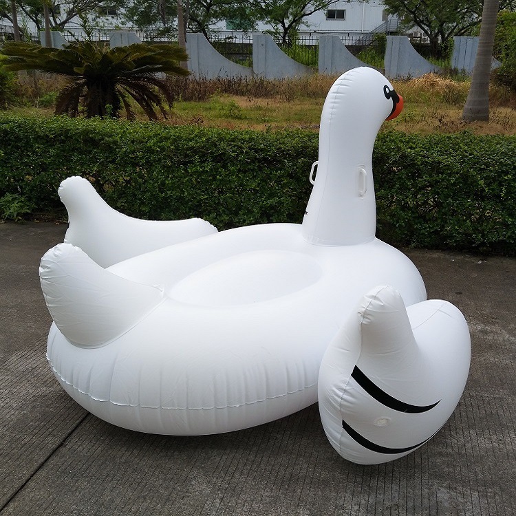 现货直销小号150cm充气天鹅坐骑,环保充气天鹅浮床零售批发
