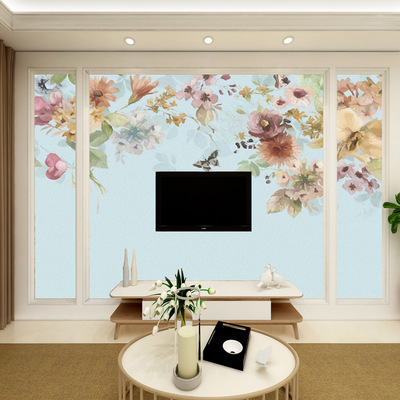 大视野电视背景墙壁纸现代简约影视墙无缝壁画客厅墙纸3d立体墙布