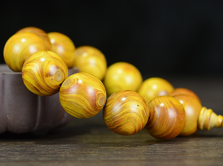 黄金柚取芯鬼脸对眼手串手链20佛珠木质文玩饰品男女情侣首饰厂家