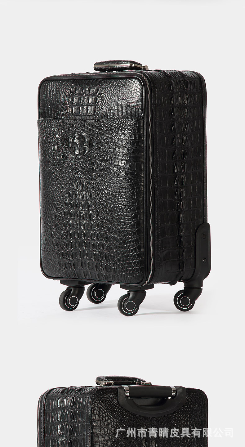 鳄鱼皮拉杆真皮旅行箱男士商务箱包高端时尚行李箱 工厂加工直销