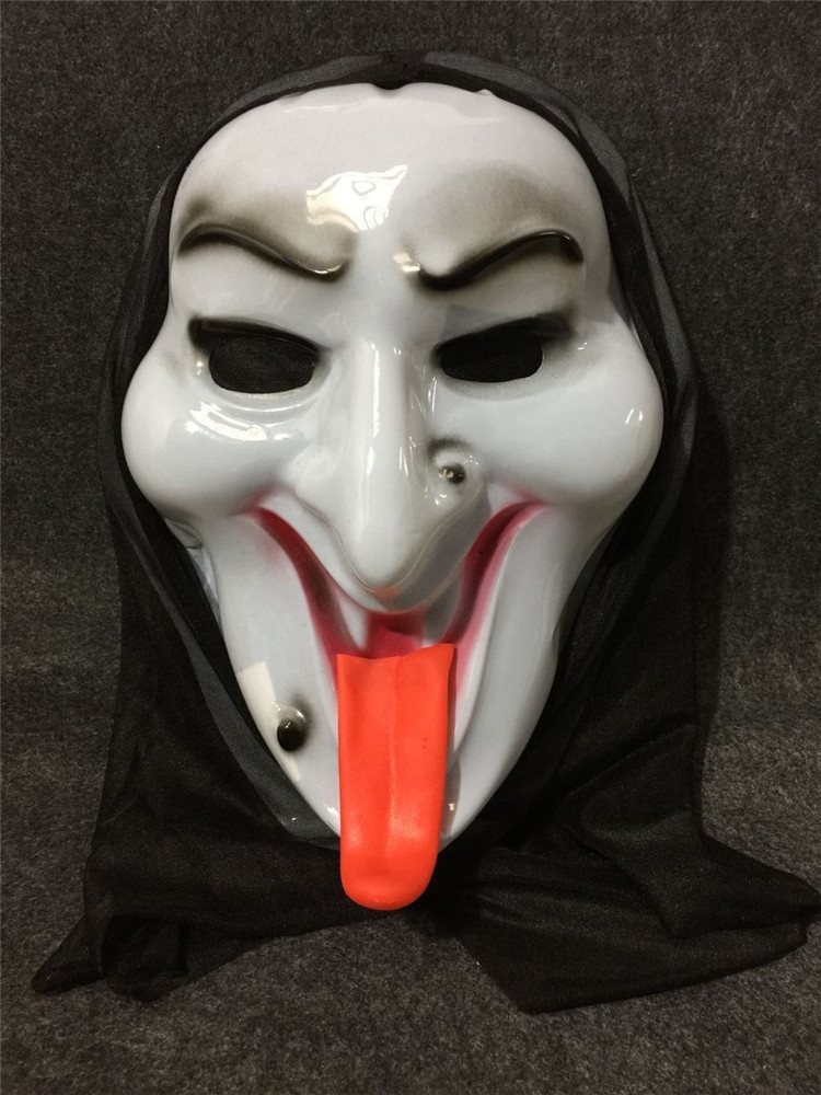 万圣节面具,单片长舌鬼脸面具.魔鬼恐怖面具 尖叫节庆道具礼品