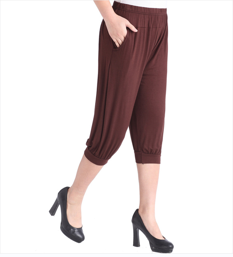 妈妈装 中老年女装七分裤 休闲哈伦大妈广场舞老年人衣服地摊货源