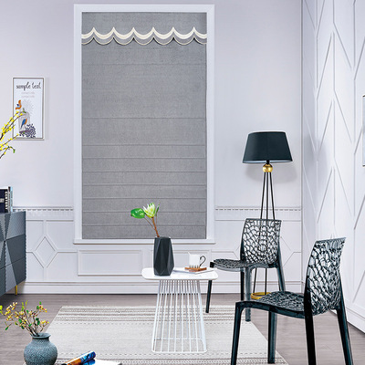 定制雪尼尔扇形升降帘 欧式客厅餐厅定制创意扇形罗马帘送版本