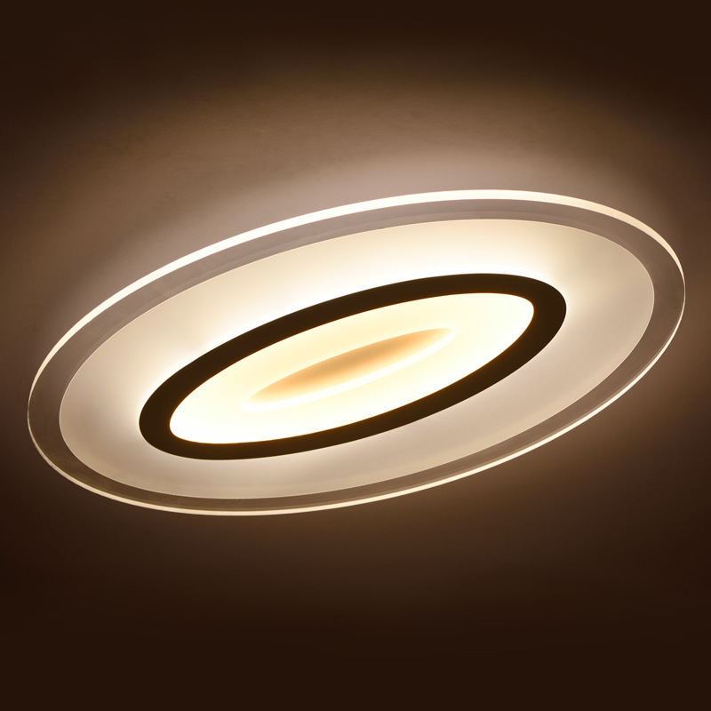 超薄椭圆形客厅灯led吸顶灯简约亚克力客厅灯饰图片代销一件代发