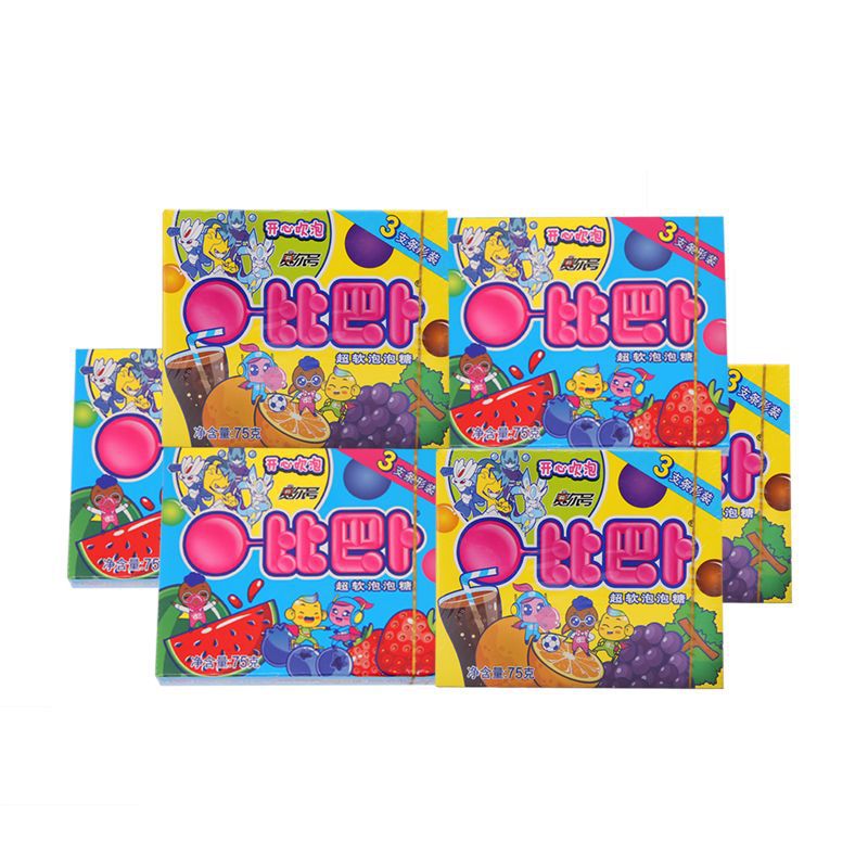 批发比巴卜泡泡糖75g软泡泡糖 儿童休闲零食 食品混批
