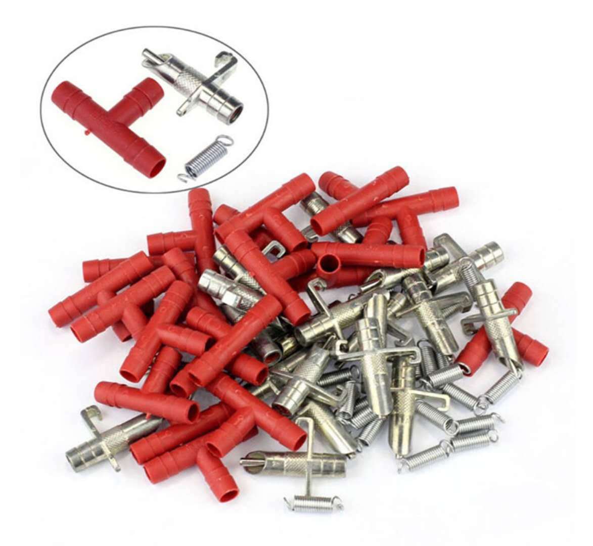 鸭嘴式兔子自动饮水器 全铜带铁片自动饮水器 塑料挂片全铜饮水嘴