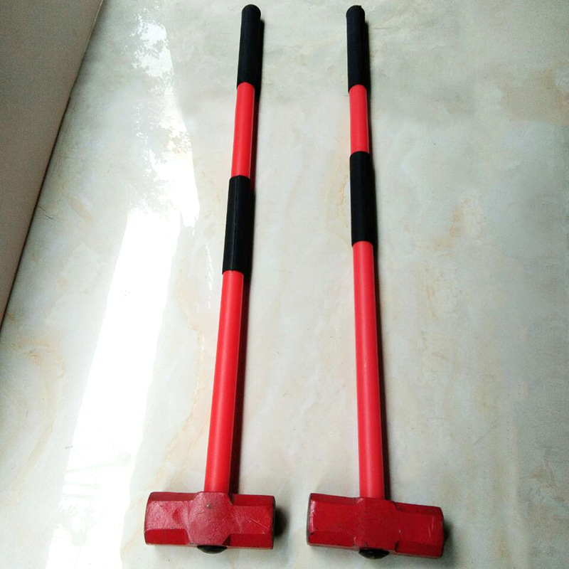 长把铁锤带柄大锤水管柄大铁榔头长木柄大铁锤子带把二锤