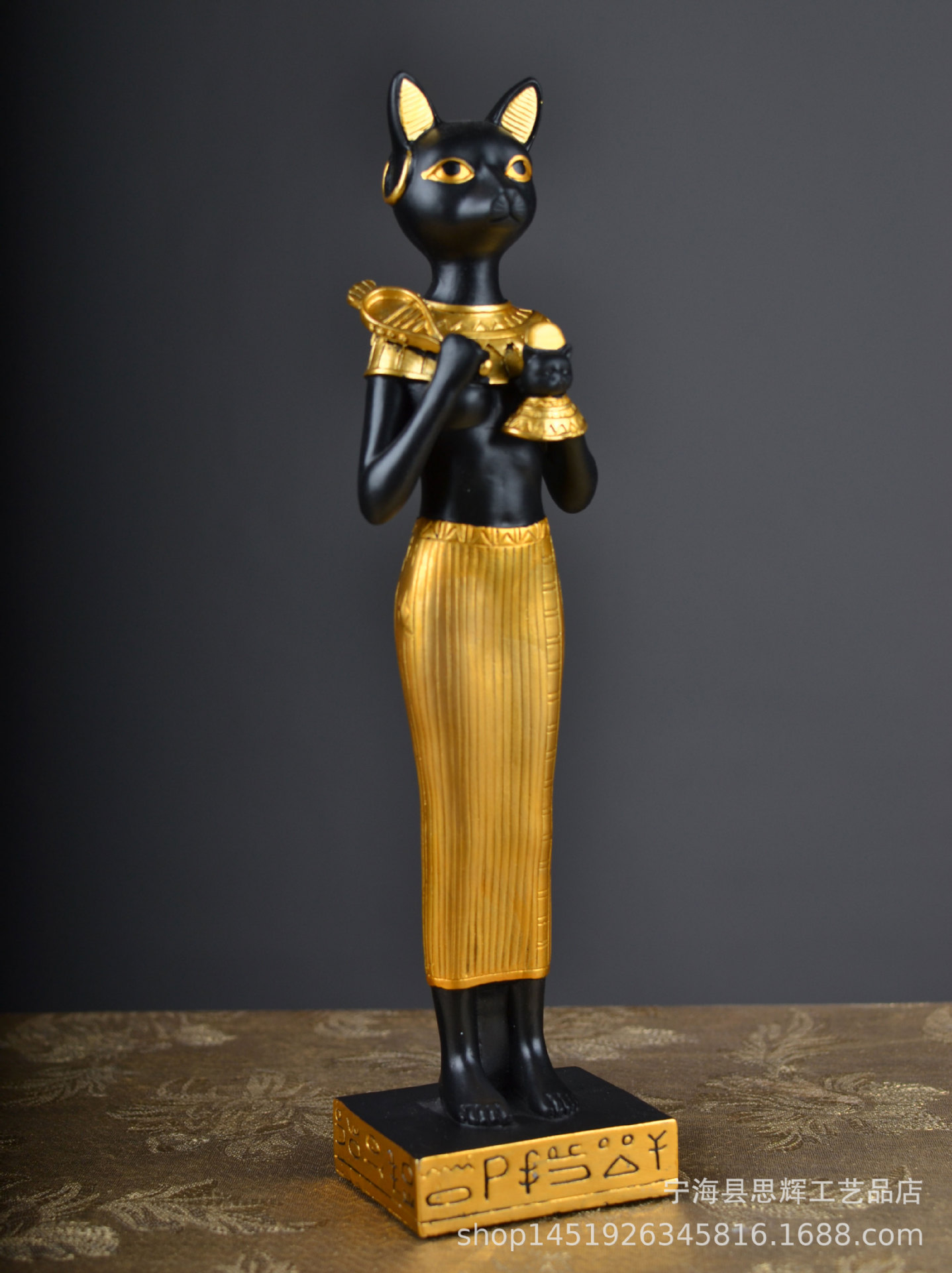 欧式创意梳妆台装饰品古埃及猫神摆件家庭守护神法老占星师招财猫