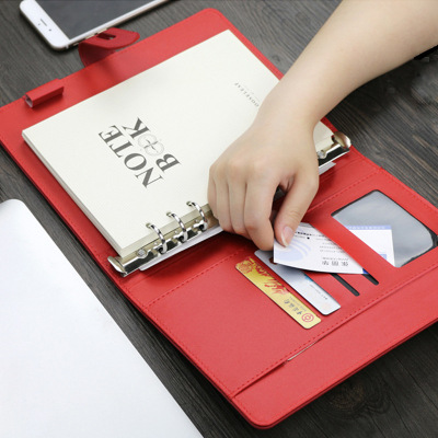 a5商务活页笔记本定制图案印logo 100张道林纸横线会议记事本批发