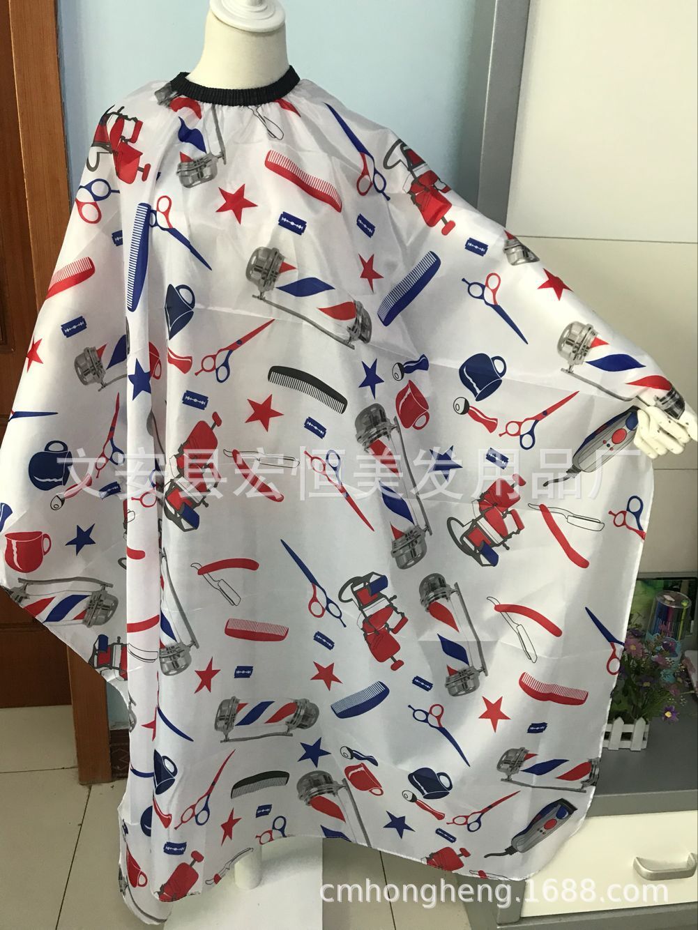 印花防水理发围布外贸barber shop条纹理发围布-阿里巴巴