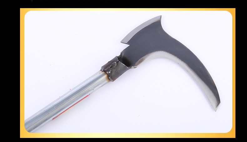 供应长铁柄砍柴刀 长柄砍镰 双刃砍镰勾刀园林消防户外农用砍镰