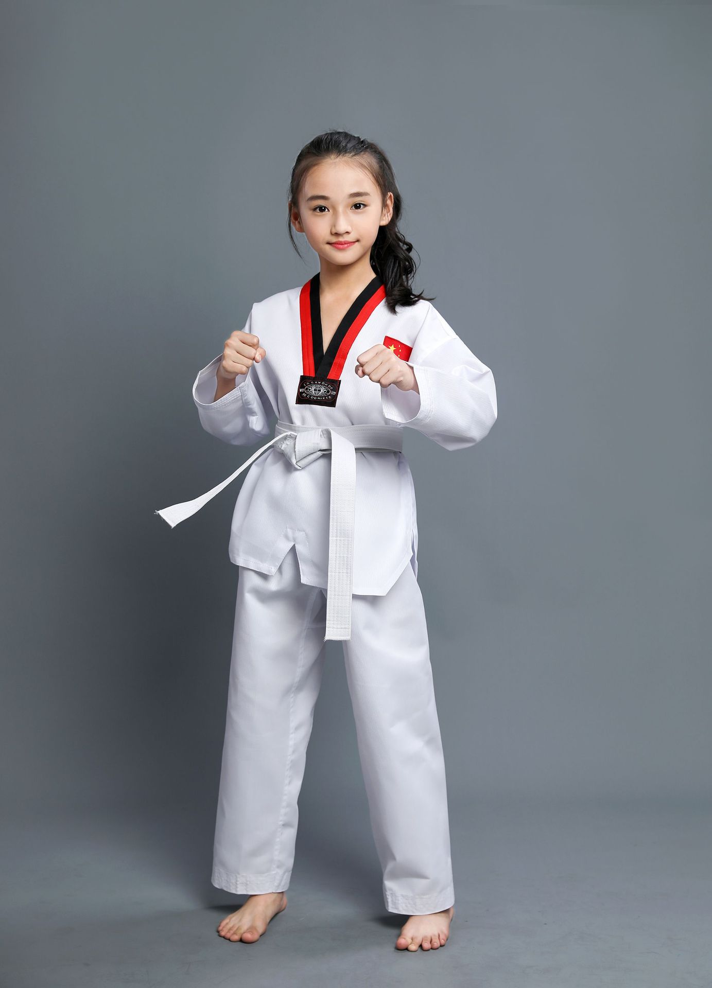 跆拳道服儿童成人衣服短袖长袖男女服装秋季泰拳道初学者训练道服