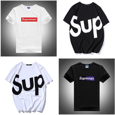 夏装sup大字母印图t恤 大码宽松短袖打底衫 班服广告服印图定制