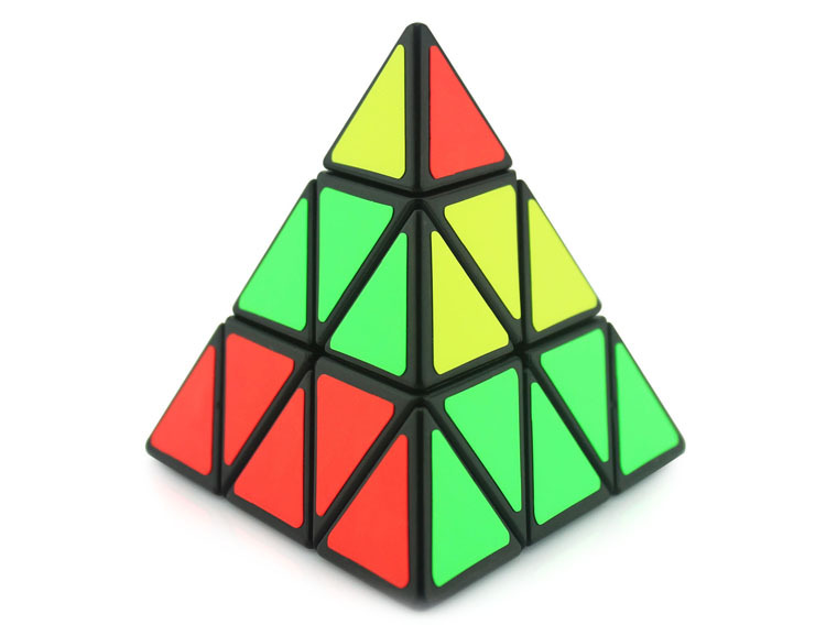 圣手金字塔魔方黑色 科教智力开发学生初学异形魔方玩具批发