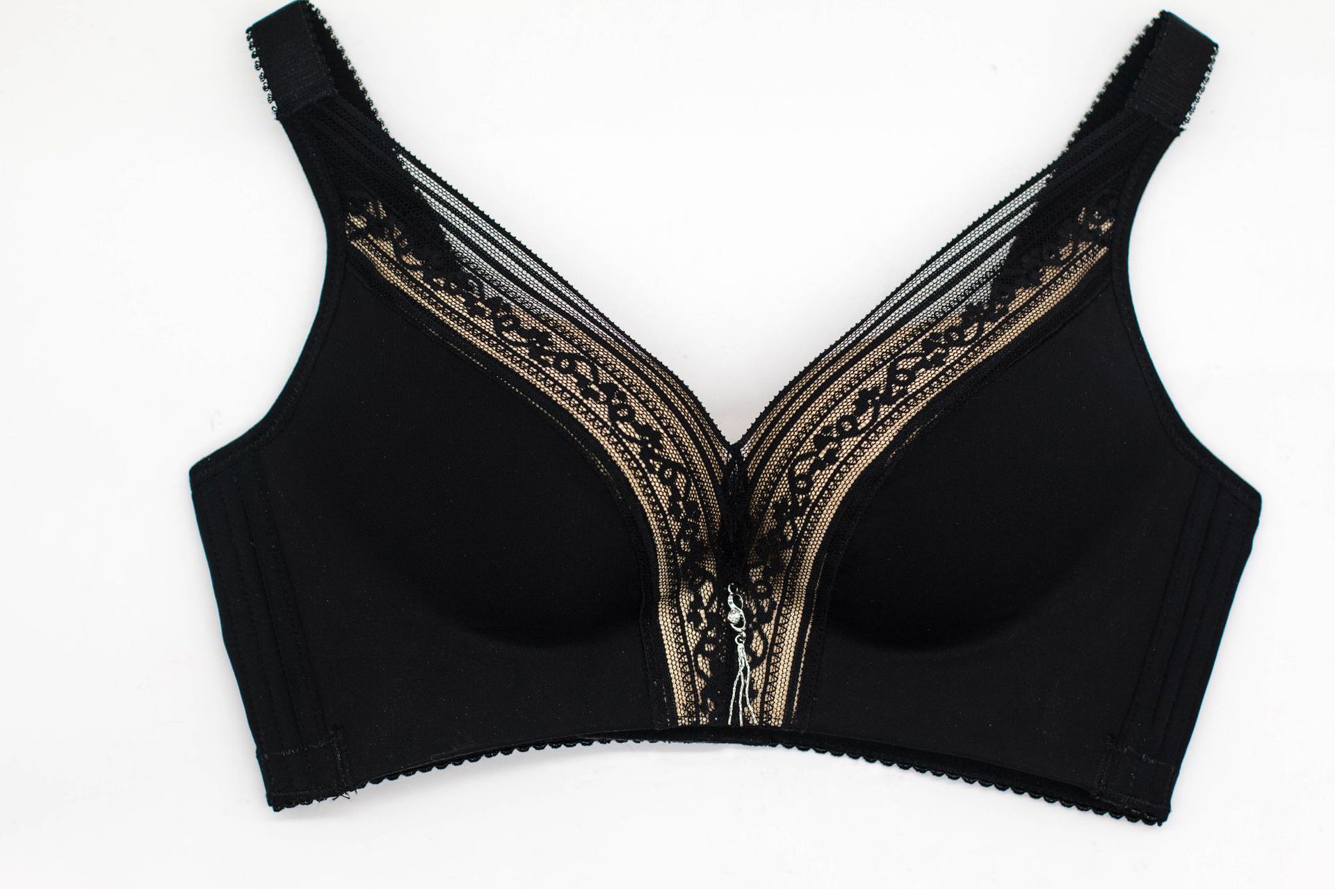 新品文胸无钢圈一片式光面聚拢调整型文胸 舒适女士内衣少女胸罩