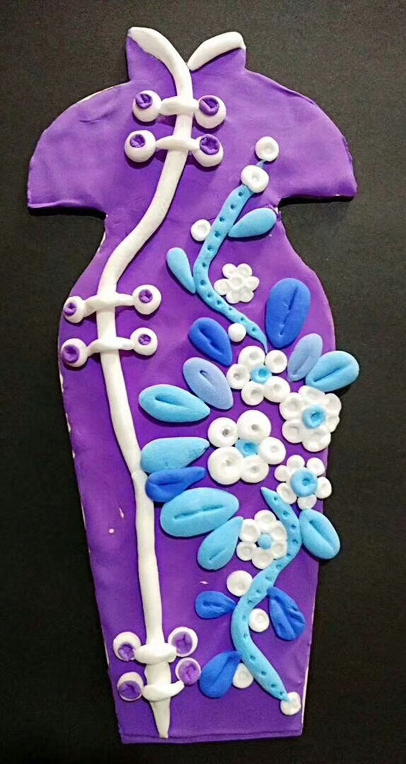 木质白胚旗袍diy彩绘材料 木质花瓶葫芦粘土底板彩泥珍珠泥