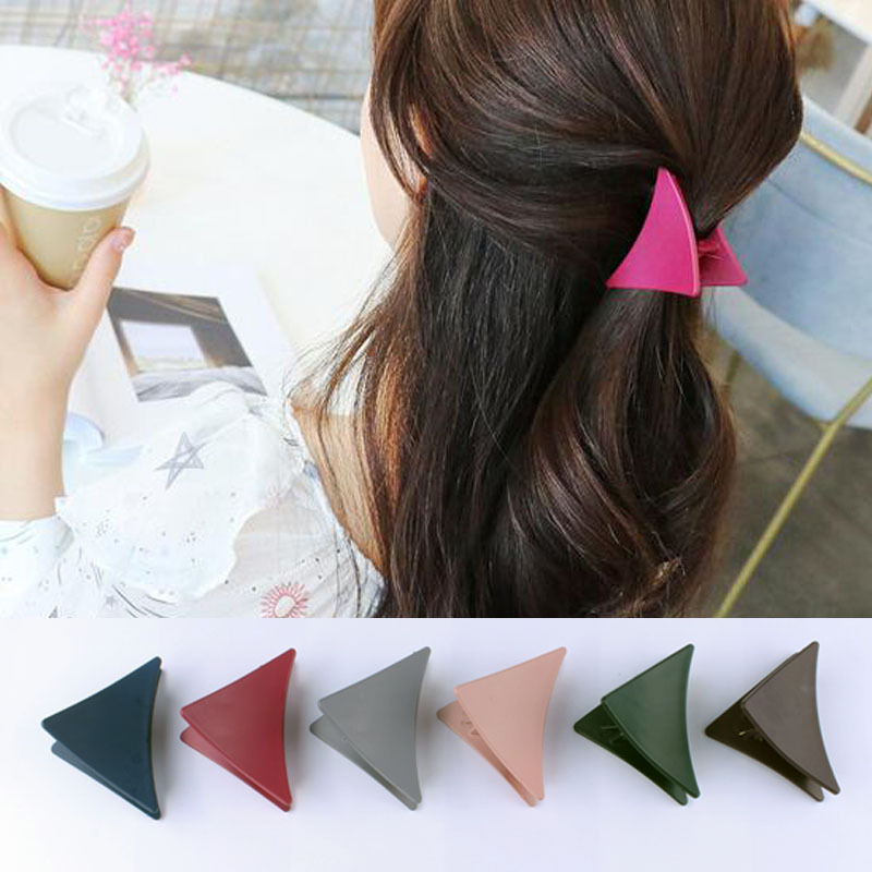 INS New Korean Hair Accessories Simple All-Match Frosted Acrylic Triangle Hair Clip Jaw Clip Korean Dongdaemun Hair Accessory
