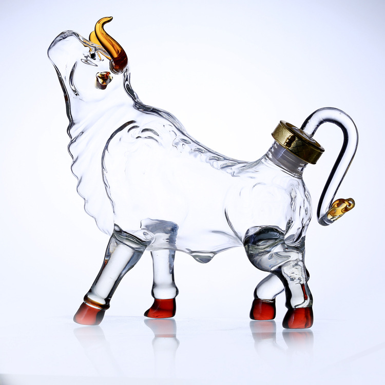 大量批发 牛形酒瓶 动物酒瓶 十二生肖工艺酒瓶 玻璃泡酒瓶