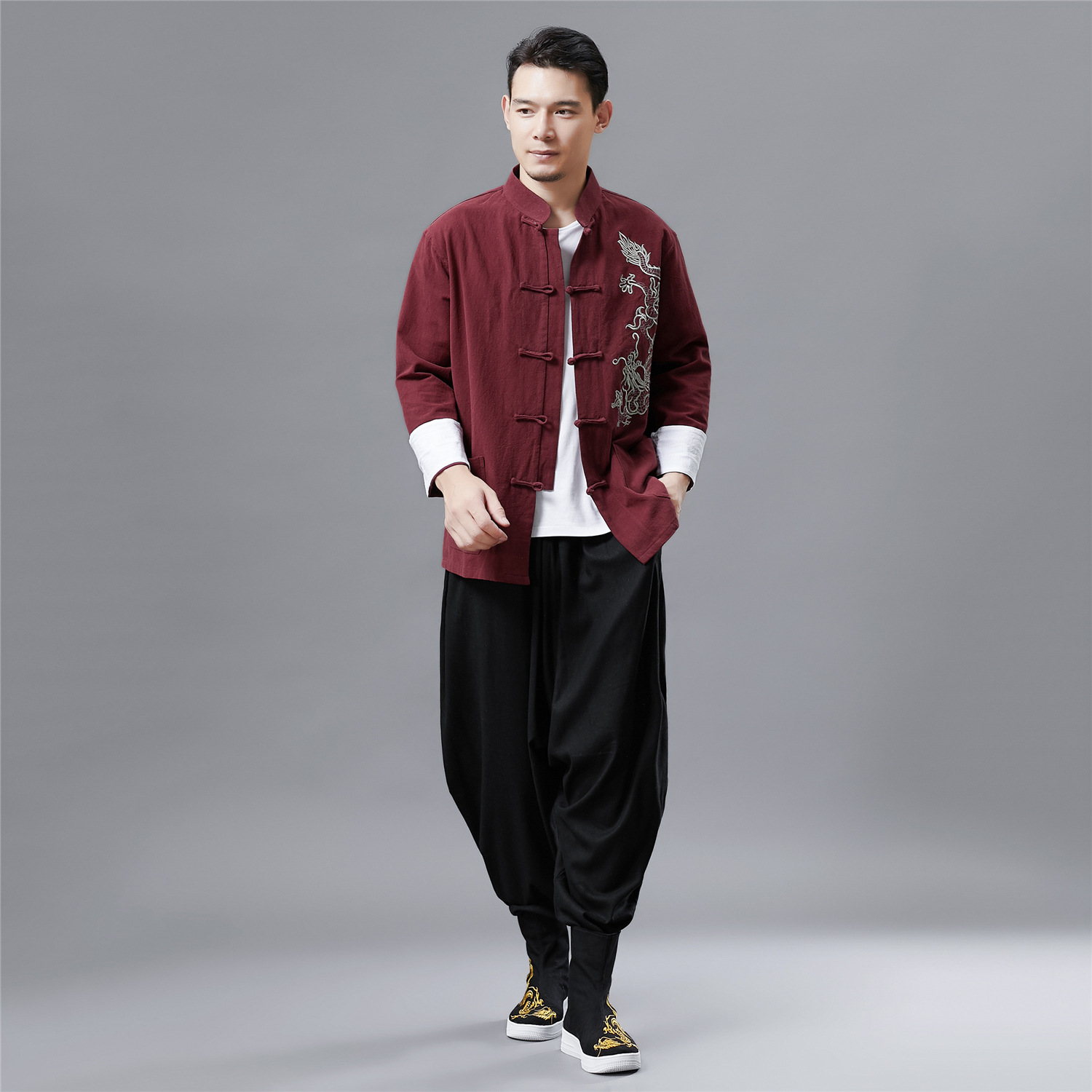 中式对襟衫男