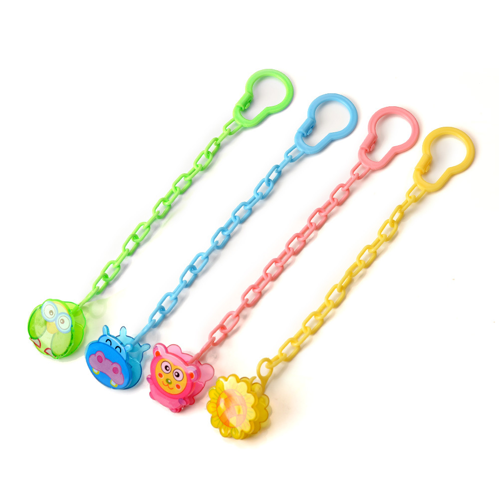 Teether Rope Buckle Baby Pacifier Chain Pacifier Clip Plastic Mouth Toy Chain Cartoon Plastic Pacifier Accessories