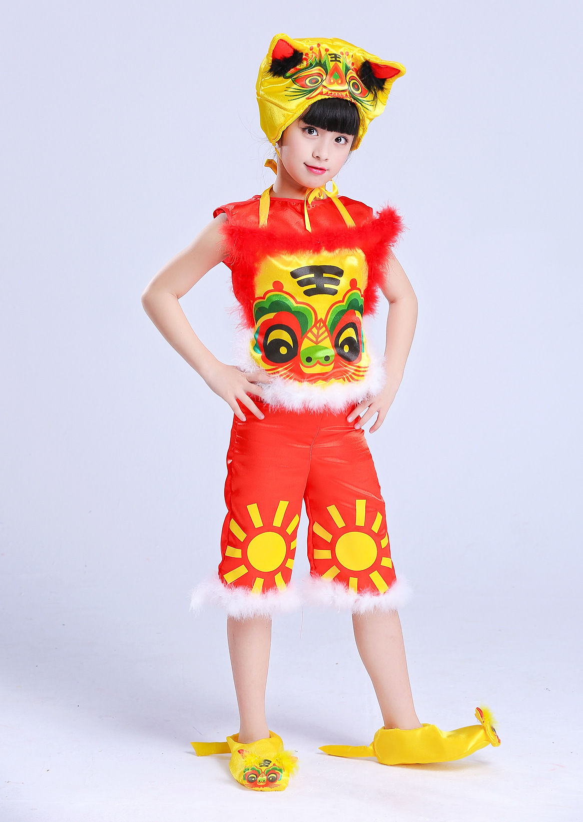 新款虎娃娃儿童演出服幼儿动物卡通造型表演服小老虎舞蹈服装