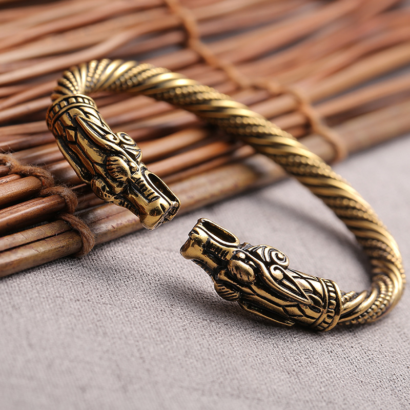 经典复古双龙头狼头潮流手镯货号g3413