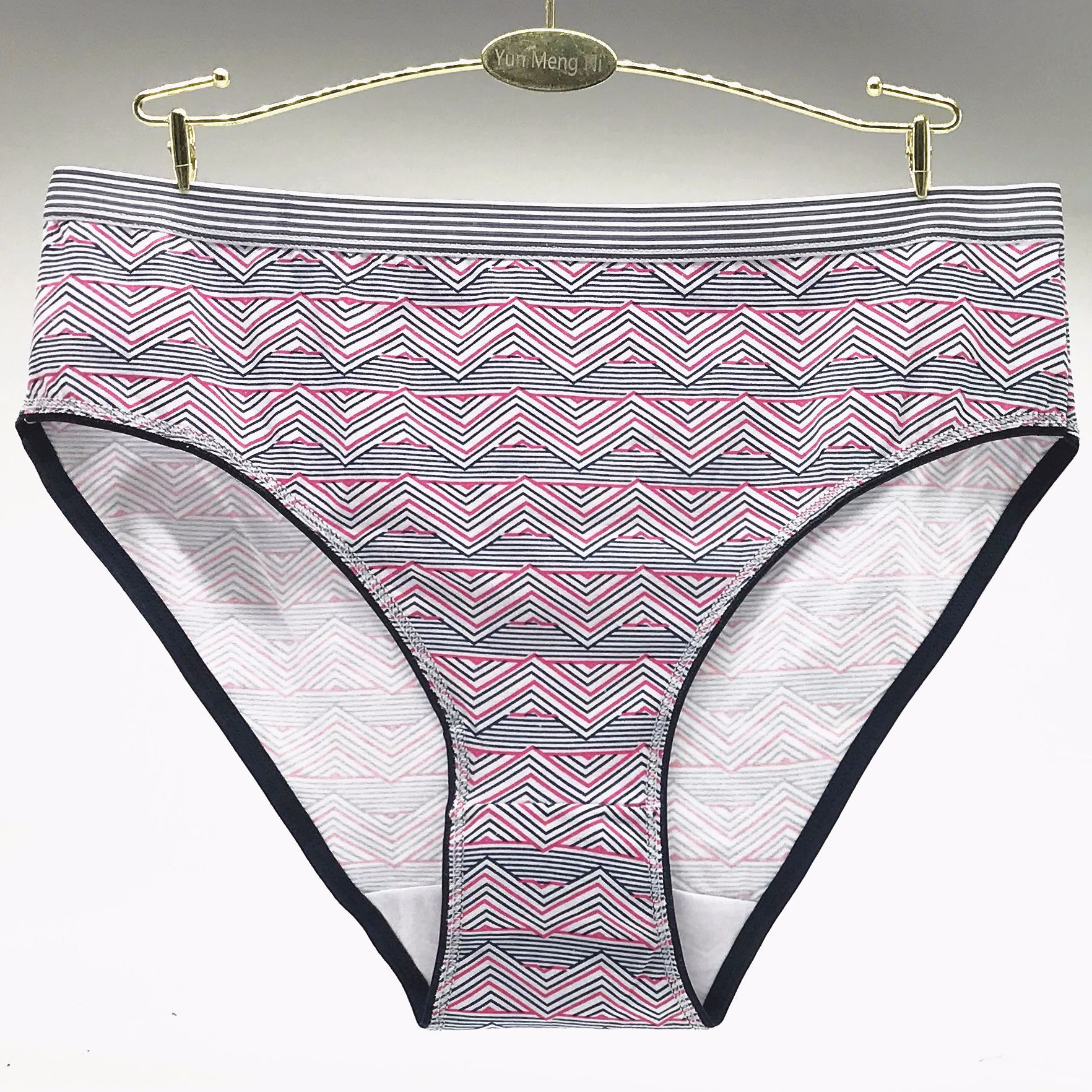 女士条纹印花大码内裤xxl-4xl亚马逊速卖通外贸女式妈咪裤内裤棉