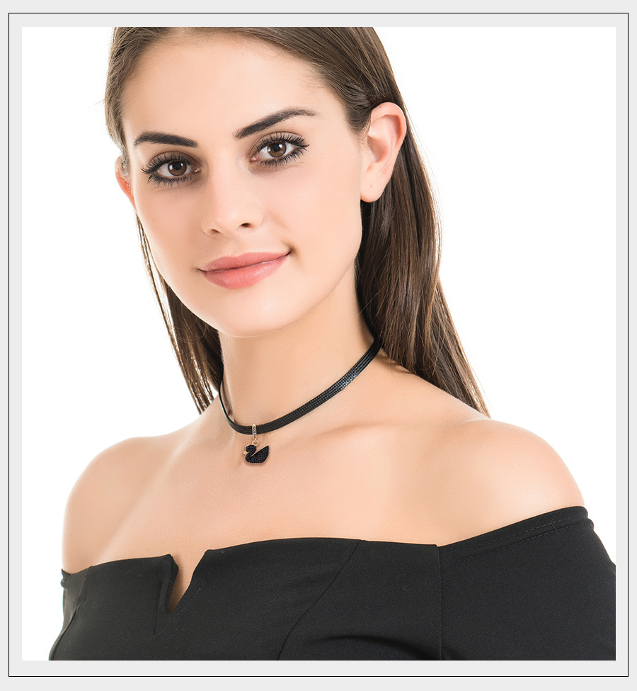 韩国choker项链女黑绳小清新锁骨链短款颈带黑色颈链项圈脖子饰品