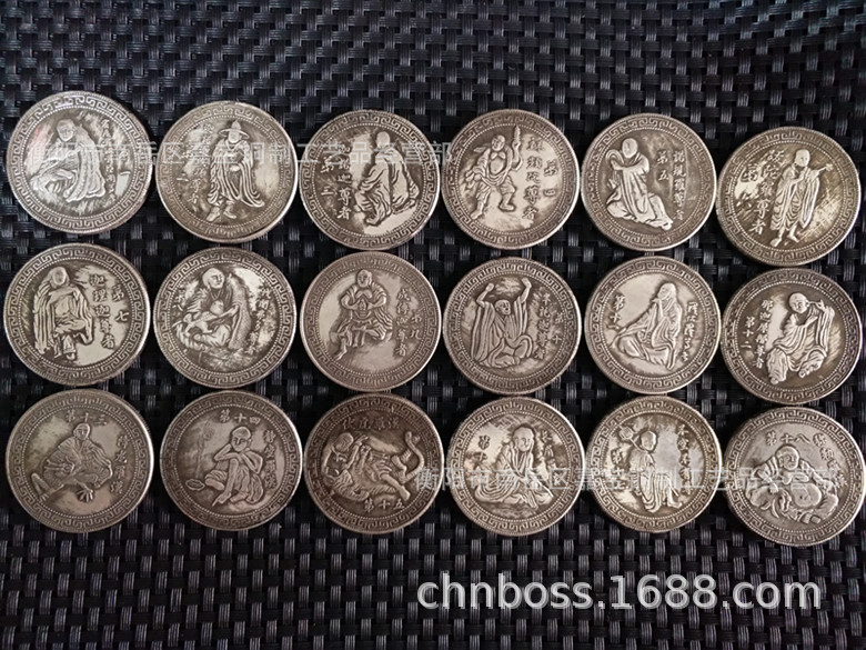 大量供应古玩十八罗汉铜芯银元 银币18罗汉 收藏民国银元袁大头