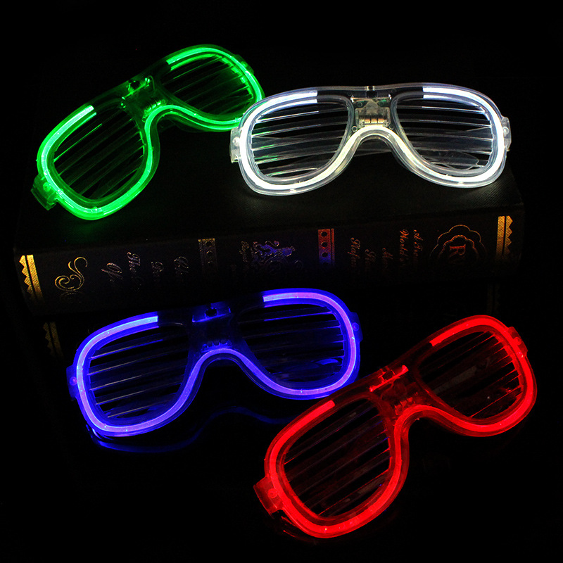 Red Blue Green White Blinds Luminescent Glass LED Luminous Holiday Glasses Flash Cheer Glasses Holiday Supplies