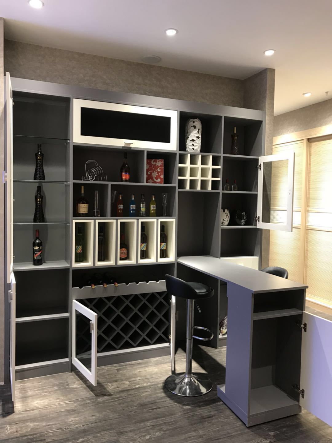 佛山厂家直供板式家具酒柜吧台时尚简约定制家具