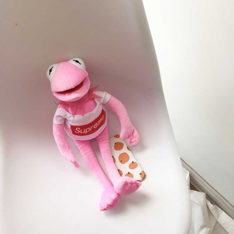 现货supreme青蛙公仔芝麻街科密特青蛙kermit 科米蛙生日礼物