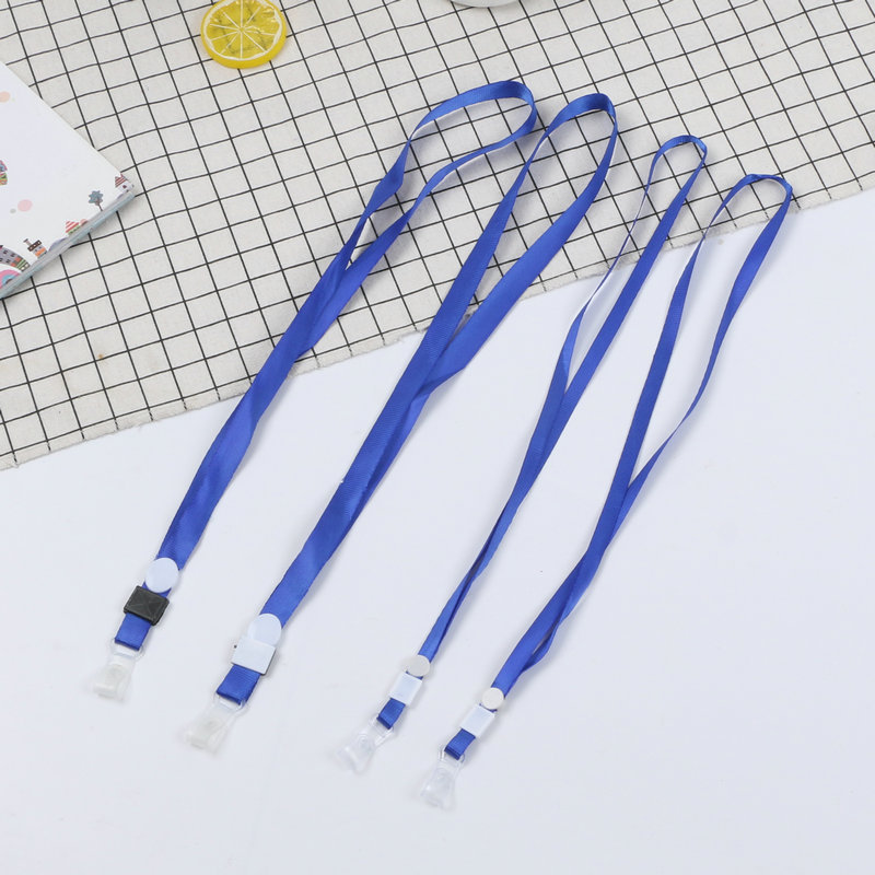 胸牌挂牌卡套挂绳 蓝色皮扣绳 工作牌展会校牌挂绳现货