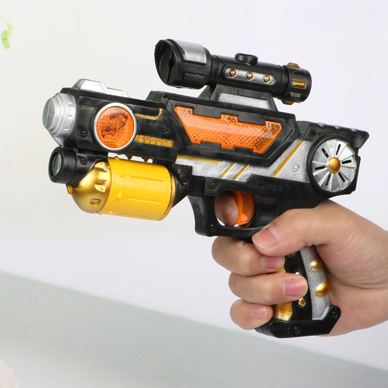 儿童投影八音枪电动玩具 男孩声光语音枪地摊玩具批发货源厂价