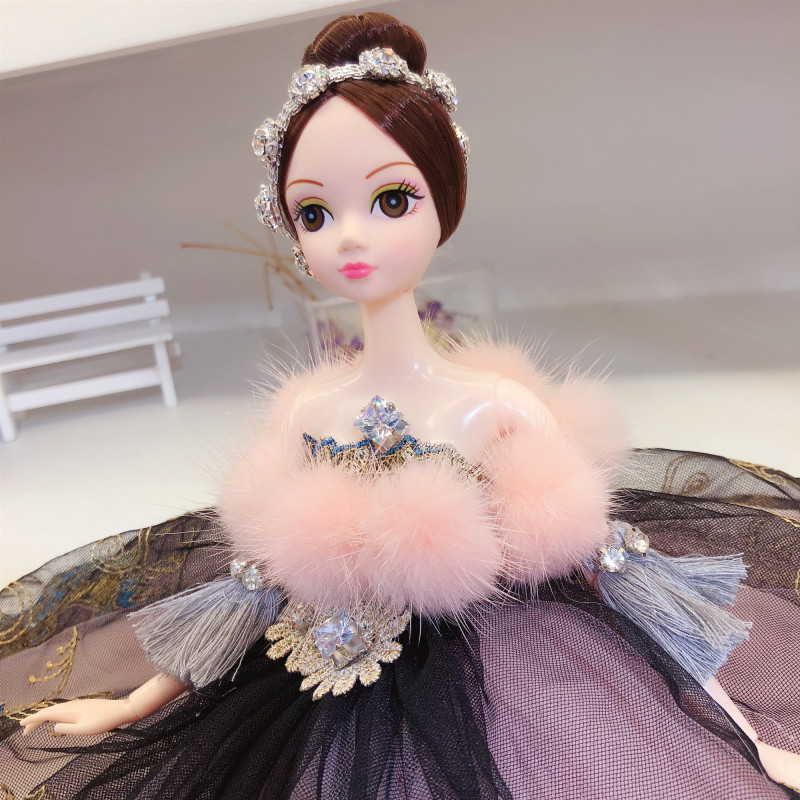 叶安心公主婚纱 芭芘洋娃娃生日套装汽车摆件玩具女孩裙圣诞礼物