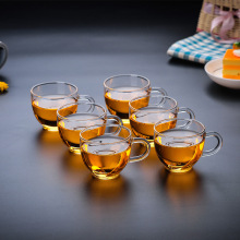 厂家直供耐热玻璃品茶杯 带把手玻璃小把杯 品茗小杯子一口杯