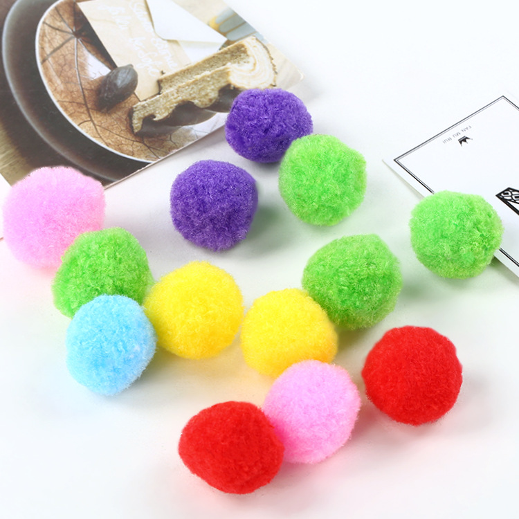 厂家直销 diy毛球 彩色圣诞鞋服装饰毛毛球毛绒球丙纶丝球绒球球